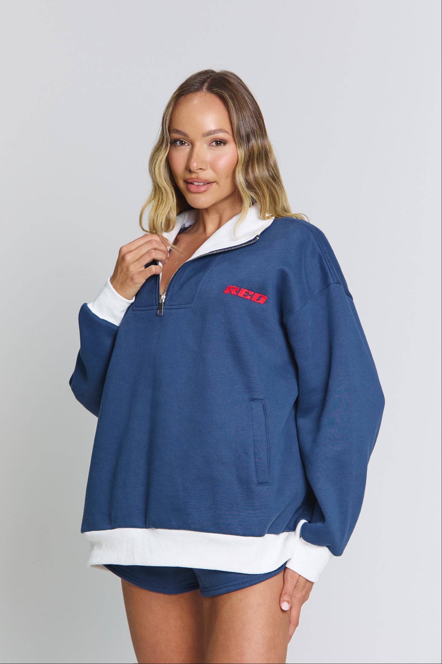 THE JACQUI QUARTER ZIP - ROYAL NAVY
