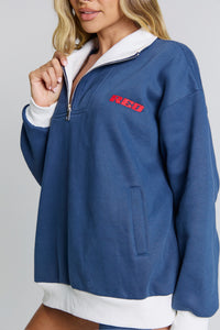 THE JACQUI QUARTER ZIP - ROYAL NAVY